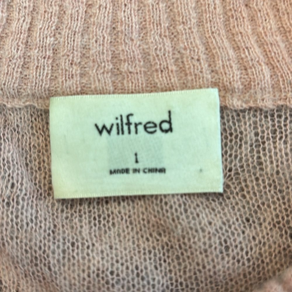 Wilfred Aritzia Bernette Sweater Alpaca Wool Blend Pink Oversized Lightweight L - Picture 4 of 6
